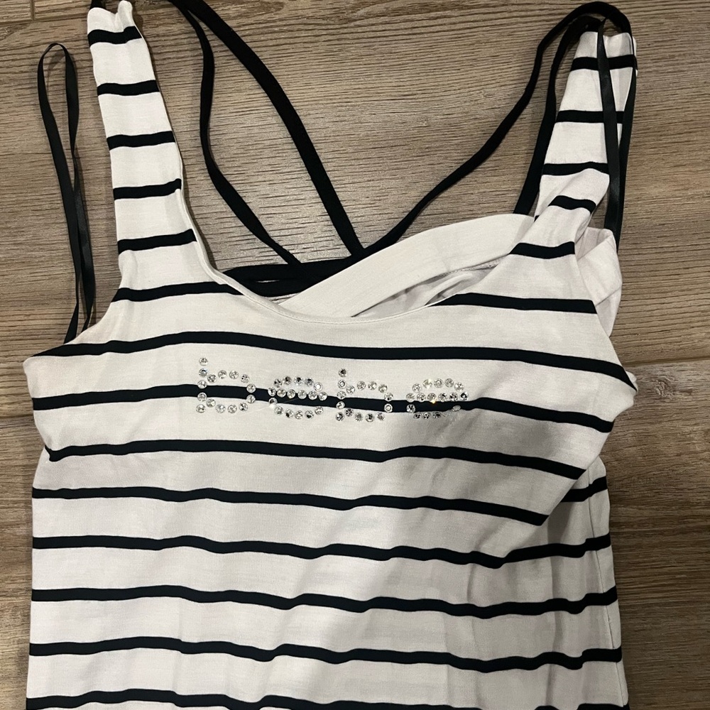 bebe Black and White Striped Maxi Dress - Picture 8 of 8